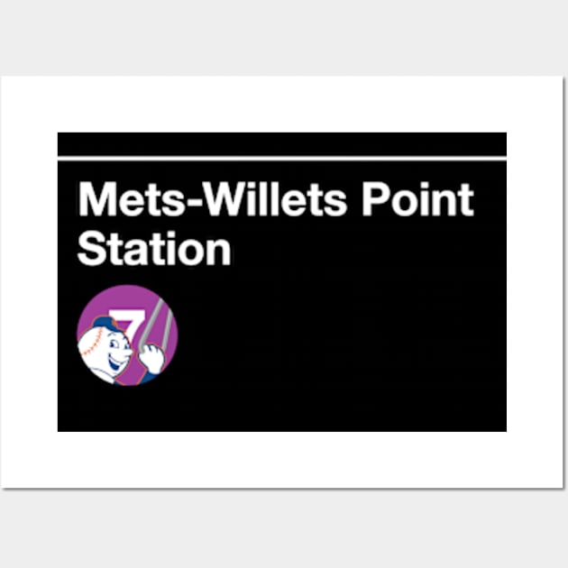 Mets-Willets Point Station - Mr. Met Rides the 7 Wall Art by Assertive Shirts